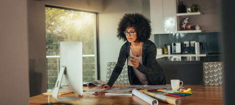 woman working on a computer