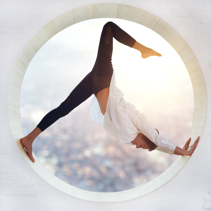 Woman stretching living a healthy lifestyle